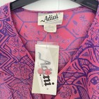 Vintage Adini Dress M Floral Batik Peasant Festival Boho 1970s Core Ruffle