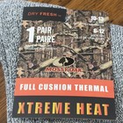 Mossy Oak Cushion Thermal Socks Xtreme Heat Dry Fresh Black gray Boot New 6-12