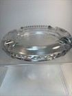 Vintage Round Clear Glass Cigar Cigarette Ashtray 6    Heavy 4 Slot Rope Design