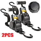 Cargo Transom Tie Down Strap 1500lbs Retractable Ratchet Strap W s-hook 2-pack