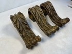 Set Of 3 Carved Wood Corbels Acanthus Leaf Architectural Brackets 10   