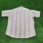 Vintage 70s Hippie Floral Stripes Shirt Xl 17 5 24x30 Western Disco