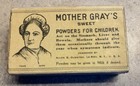 Antique Quack Medicine Box Mother Gray   s Sweet Powders   Product Info Inserts