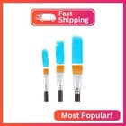 Transon Flat Paint Brush Set 3pcs For Acrylic Watercolor Gouache Oil And Body Pa