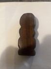 Vintage New Zealand Maori Tiki Teko Hand Carved Figure Wood Shell Eyes