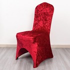Red Fitted Spandex Crushed Velvet Stretchable Banquet Chair Cover Party Events