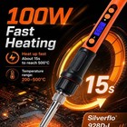 100w Digital Soldering Iron Kit Adjustable Temp Welding Desoldering Tool Set