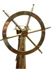 Vintage Brass Ships Helm Steering Wheel   Compass Nautical  sh