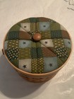 Longerberger-style Sewing Basket With Sewing Accessories