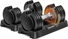2pcs Adjustable Dumbbells Set Pairs 50lb Weights Of 2 Exercises Home Gym Workout