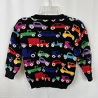Christine Foley Sweater Childrens Size Medium 100  Cotton Cars   Trucks Vtg