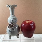 Pair 2 Vintage Victorian Ucagco Rose Bud Old World Floral Footed Vase Shabbychic