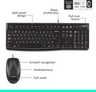 New Logitech Mk120 Black Wired Full Keyboard Corded Optical Mouse Combo