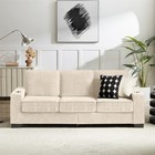 83 8   3 Seater Sofa Couch Loveseat Sofa Fabric Sofa Couch For Living Room Beige