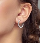 Minimalist   Classy 925 Hammered Hoop Earrings Sterling Silver