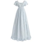 Women Regency Dress Victorian Dresses Vintage Ball Gown Lace-up Long White 