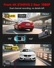 Redtiger 4k Dash Cam Starvis 2 Front And Rear 3 18  Touch Screen free 128gb Card