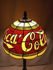 Vintage Coca Cola Tiffany Style Plastic Stained Glass Style Shade Lamp 15    Coke