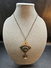 Vintage Brass Art Deco Egyptian Art Style Handcrafted Statement Necklace 25 