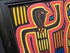 Kuna Mola Beautiful Color Native Panama Figures Textile Art Framed 16 