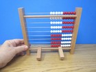 Wooden Abacus Calculator Counting Tool  Red White Math Beads  Educational Toy  