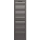 Ekena Lifetime Vinyl Cathedral Top Louver Shutters 14  55 Pair     Ll1s14x05500tg