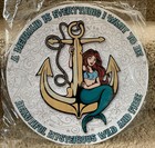 Mermaid Anchor Beautiful 12  Round Tin Sign Nostalgic Metal Sign Fun Retro Decor