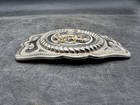 Vintage Western Rodeo Belt Buckle Cowboy Bucking Bronco Silver Gold Attachment