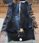 Medium Adult Black Suede Western Chaps 30 -44  Waist