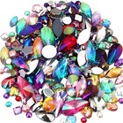 Mixed 1400pcs Ab Colour Gems Jewels Flatback Rhinestones  Assorted Shapes Rhi   