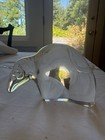 Steuben Glass Clear Crystal Bull Figurine W  Box And Pouch