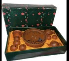 Vintage Terra Cotta Pottery Asian Boxed Tea Set 14 Piece 