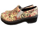 Klogs Women   s 9 Professional Slip Resistant Clogs Shoes Hearts Love Multi Color