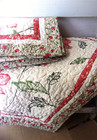 Martha Stewart Quilted Embroidery Pillow Shams Botanical Floral Autumn Farmhouse