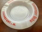 Vintage Milk Glass Henninger Brau Frankfurt Am Germany Beer Advertising Ash Tray