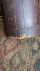 Best Antique Early Primitive Wood Double Grain Measure Bucket Orig Red Paint 14 