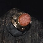 Rare Ancient Roman Silver Ring Agate Stone Intaglio Seal Bezel Islamic Writing