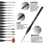 Detail Paint Brushes Set 15 Pcs Miniature Brushes For Fine Detailing Art Models 