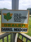 Gold County Seed  Dealer Sign embossed Aluminum Metal Agri  29  X 23 5 