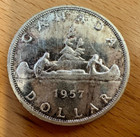 1957 Elizabeth Ii One Dollar 1d Silver Canada Coin  m