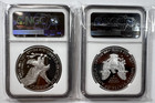 2021 W Proof American Silver Eagle T1   T2 Ngc Pf70 Uc Fdoi  2 Coin Set 35th Ann
