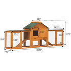 Small Animal House Outdoor 84  Wooden Rabbit Hutch Chicken Coop Poultry Habitat 