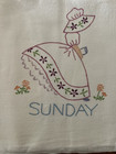 Set Of 7 Flour Sack Dish Towels Printed For Embroidery Vintage Days Of The Week