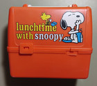 Vtg 1965 Lunch Time With Snoopy Peanuts Lunch Box - No Thermos  Broken Latch
