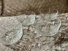 Set Of 4 Vintage Arcoroc Starburst Diamond Pattern Clear Glass 4  Bowls France