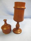 Antique Victorian Wood Treen Sewing Needle Case Holders