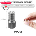 Mtrps 4pcs 19mm Valve Caps Stem Extension  Screw-on Wheel Tire Cap Silver 
