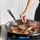 D3 Stainless 3-ply Bonded Cookware  Fry Pan With Lid  14 Inch 1804