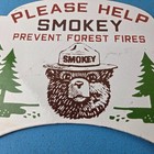 Vintage Smokey Bear Sign Topper - Forest Service Porcelain License Plate Topper