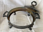 Vintage Silver Plated Serving Dish With Lid   Collectible   9 Inch 